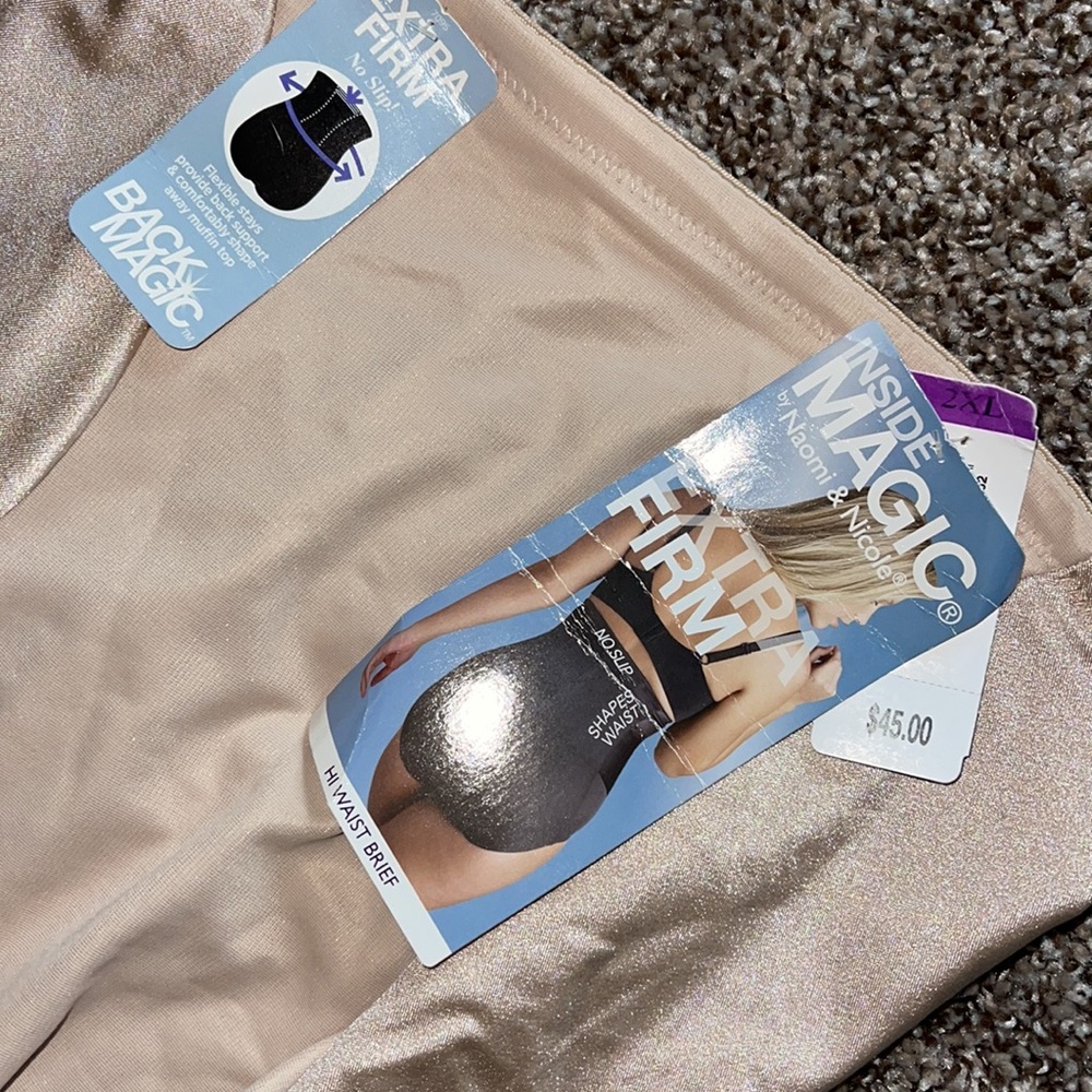 NEW!! Naomi &Nicole nude Back magic high waist brief sz 2x shape wear - Picture 3 of 5